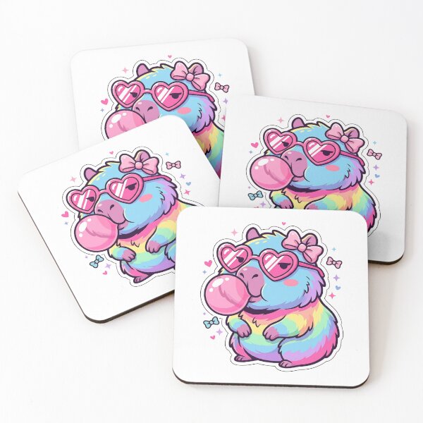 Item preview, Pastel Rainbow Capybara – Coquette Aesthetic & Bubble Gum designed and sold by BumbleBloom7.