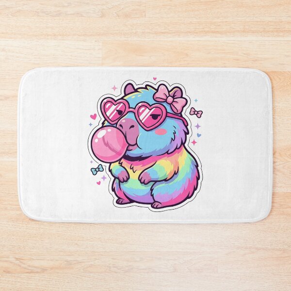 Item preview, Pastel Rainbow Capybara – Coquette Aesthetic & Bubble Gum designed and sold by BumbleBloom7.