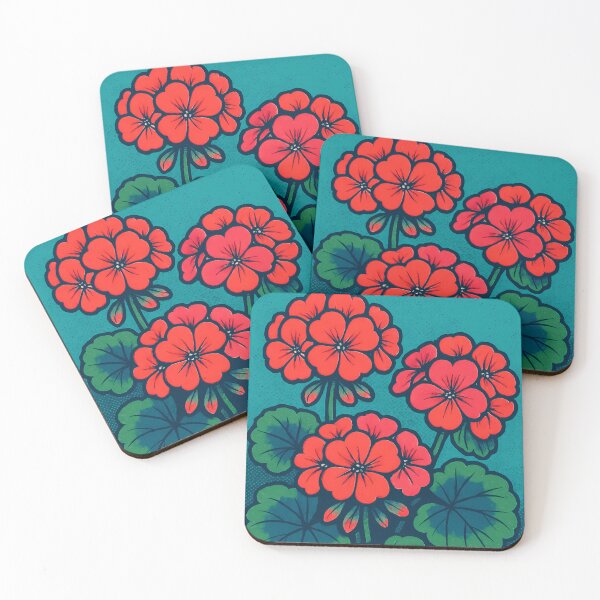 Item preview, Retro Pop Art Geranium | Vibrant Floral Bloom Illustration | Bold Botanical Garden Aesthetic Design designed and sold by PaintedPixels01.