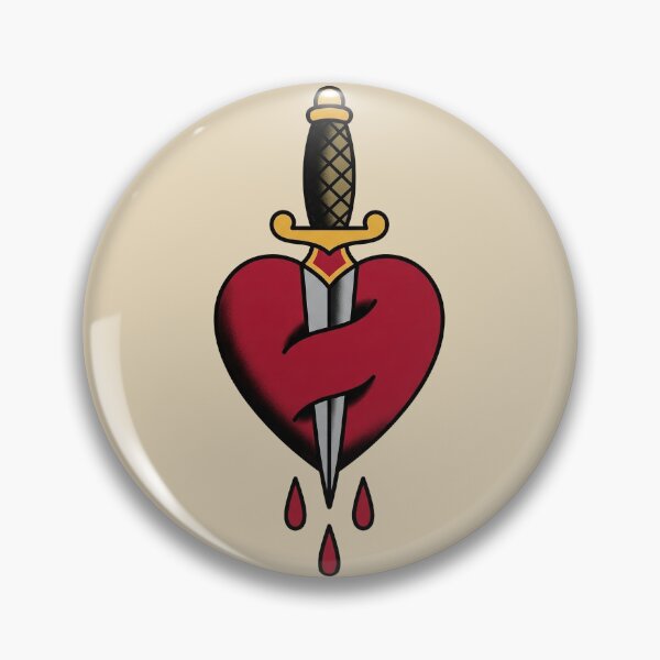 Item preview, Dagger Trough Heart Tattoo designed and sold by Thunderbelts.