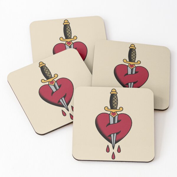 Item preview, Dagger Trough Heart Tattoo designed and sold by Thunderbelts.
