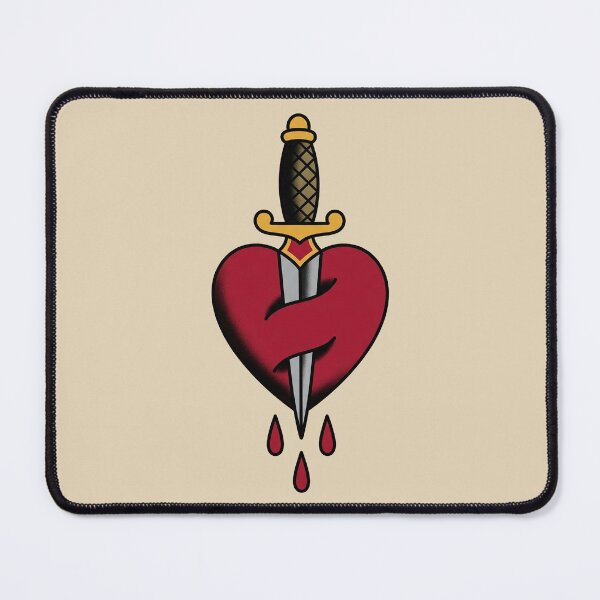 Item preview, Dagger Trough Heart Tattoo designed and sold by Thunderbelts.