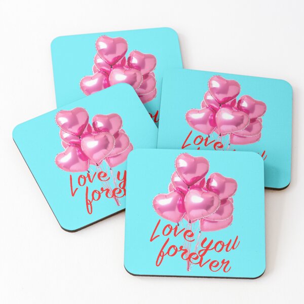 Item preview, Love You Forever Pink Heart Balloons Love Message designed and sold by Mauswohn.