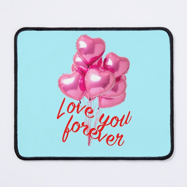 Item preview, Love You Forever Pink Heart Balloons Love Message designed and sold by Mauswohn.