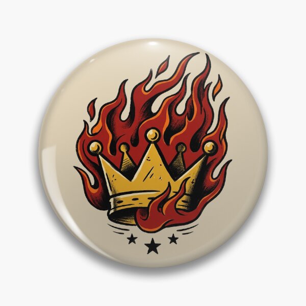 Item preview, Crown With Flames Tattoo designed and sold by Thunderbelts.
