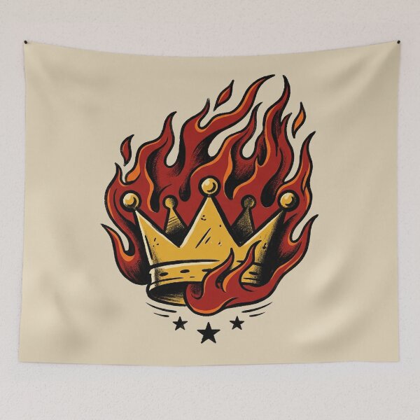 Item preview, Crown With Flames Tattoo designed and sold by Thunderbelts.