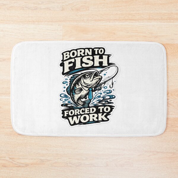 Item preview, Funny Fishing Sticker – Born to Fish Forced to Work – Fisherman Gift designed and sold by YunoStudio.