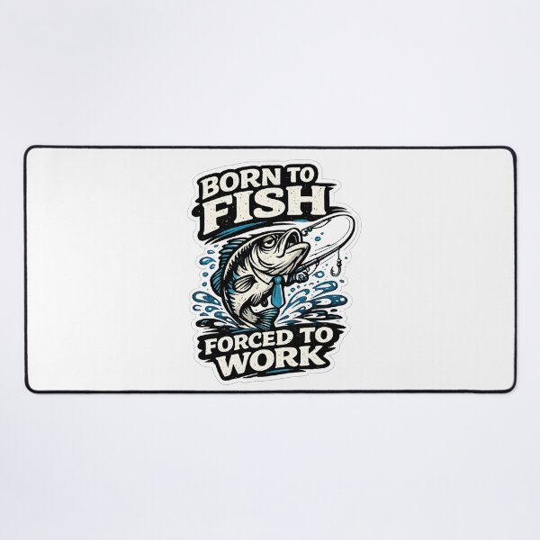 Item preview, Funny Fishing Sticker – Born to Fish Forced to Work – Fisherman Gift designed and sold by YunoStudio.