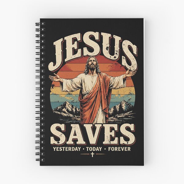 Item preview, Jesus Saves Yesterday Today Forever Christian Vintage Shirt | Faith Based Retro Jesus Christ T-Shirt, Sticker, mug, bag, bottle and tatto Gift for Believers designed and sold by Billium Halder.