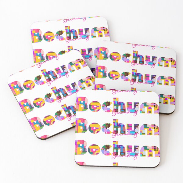 Item preview, Bochum, Germany, Vibrant Abstract City Typography Art designed and sold by Wanderful-roads.