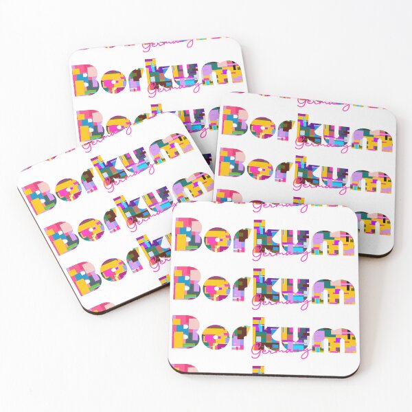 Item preview, Borkum, Germany, Vibrant Abstract City Typography Art designed and sold by Wanderful-roads.