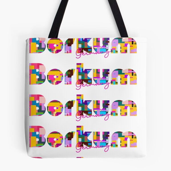 Item preview, Borkum, Germany, Vibrant Abstract City Typography Art designed and sold by Wanderful-roads.