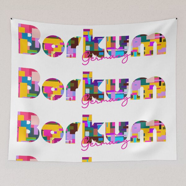 Item preview, Borkum, Germany, Vibrant Abstract City Typography Art designed and sold by Wanderful-roads.