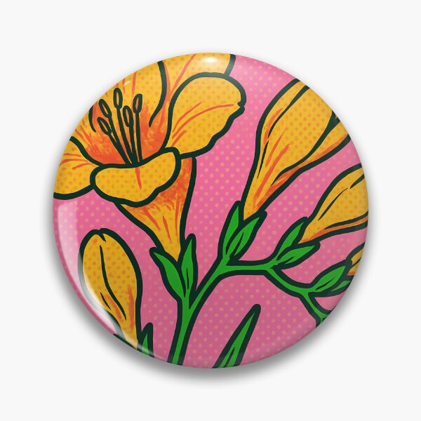 Item preview, Retro Pop Art Freesia | Vibrant Elegant Floral Illustration | Bold Fresh Spring Bloom Aesthetic Design designed and sold by PaintedPixels01.