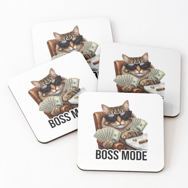 Item preview, Boss Mode Cat Funny Money Meme Sticker Rich Vibes designed and sold by Mad World Creations.