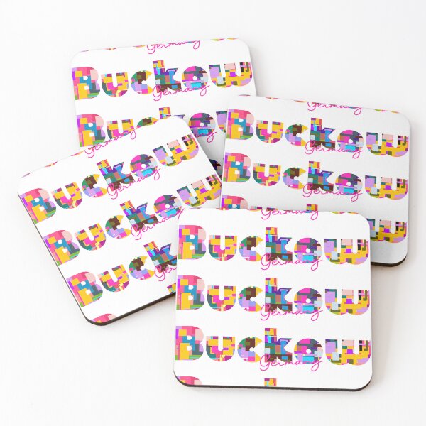 Item preview, Buckow, Germany, Vibrant Abstract City Typography Art designed and sold by Wanderful-roads.