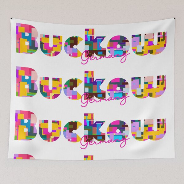 Item preview, Buckow, Germany, Vibrant Abstract City Typography Art designed and sold by Wanderful-roads.