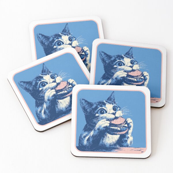 Item preview, Hungry Cat Eating Burger Funny Cute Cat Graphic Tee Design designed and sold by Meow-Attitude.