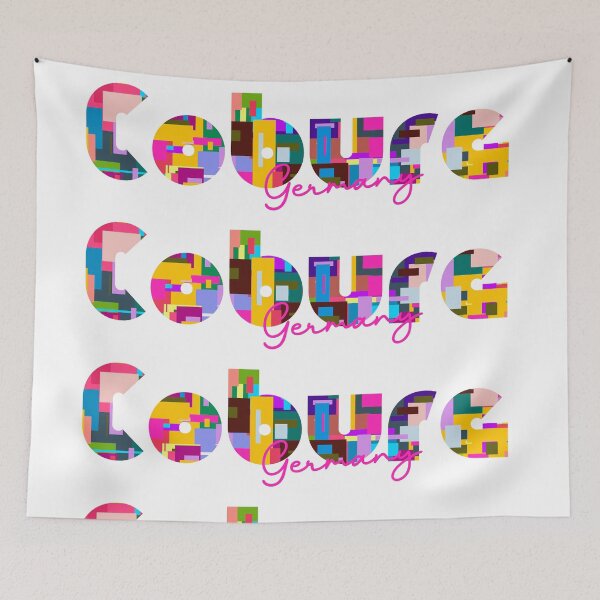 Item preview, Coburg, Germany, Vibrant Abstract City Typography Art designed and sold by Wanderful-roads.