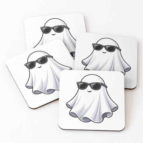 Item preview, Cool Ghost With Sunglasses Sticker | Cute Minimal Spooky Aesthetic | Funny Cartoon Ghost Die Cut designed and sold by ClickToSticker.