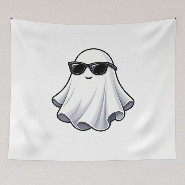 Item preview, Cool Ghost With Sunglasses Sticker | Cute Minimal Spooky Aesthetic | Funny Cartoon Ghost Die Cut designed and sold by ClickToSticker.