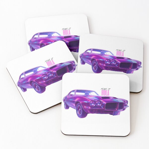 Item preview, Neon Purple Muscle Car Art Print – Retro Futuristic Car Illustration designed and sold by TRENDORART.