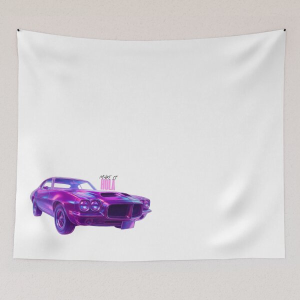 Item preview, Neon Purple Muscle Car Art Print – Retro Futuristic Car Illustration designed and sold by TRENDORART.