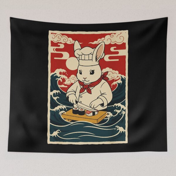 Item preview, Sushi Chef Bunny Japanese Wave designed and sold by JordynLadukeg65.