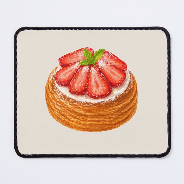 Item preview, Strawberry Danish Pastry Illustration – Cute Fruit Dessert Art, Bakery Food Drawing, Strawberry Pastry Sticker designed and sold by simplepaperplan.