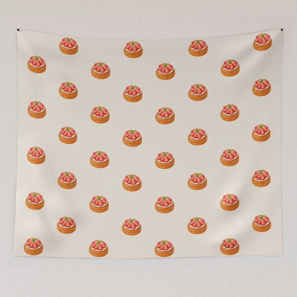 Item preview, Strawberry Danish Pastry Illustration – Cute Fruit Dessert Art, Bakery Food Drawing, Strawberry Pastry Sticker designed and sold by simplepaperplan.