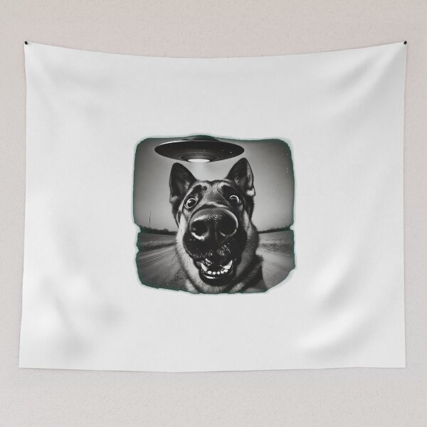 Item preview, Dog Abduction UFO Wide Angle Funny Dog Shirt designed and sold by OlyvieArt.