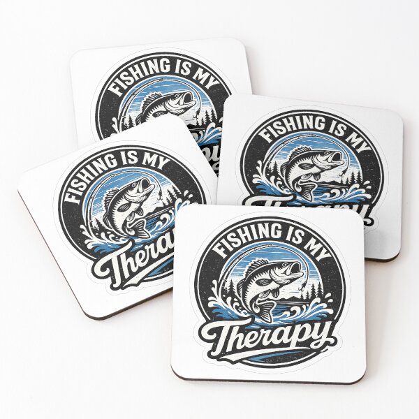 Item preview, Fishing Is My Therapy Sticker – Funny Fishing Logo – Angler Gift designed and sold by YunoStudio.