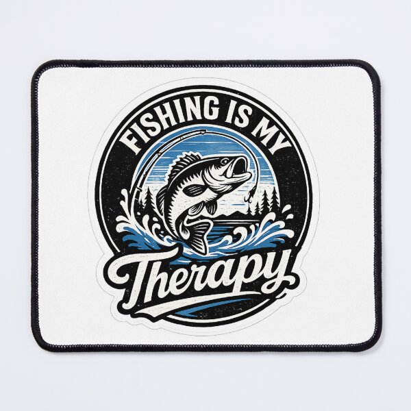 Item preview, Fishing Is My Therapy Sticker – Funny Fishing Logo – Angler Gift designed and sold by YunoStudio.