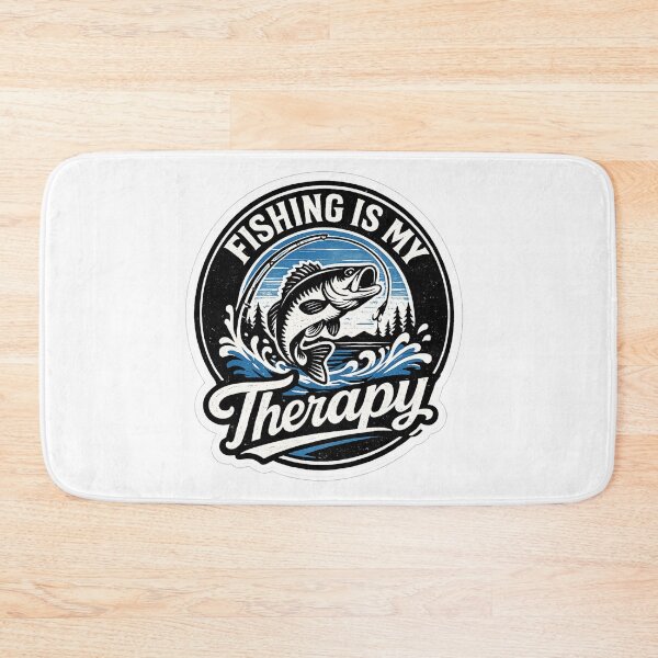 Item preview, Fishing Is My Therapy Sticker – Funny Fishing Logo – Angler Gift designed and sold by YunoStudio.