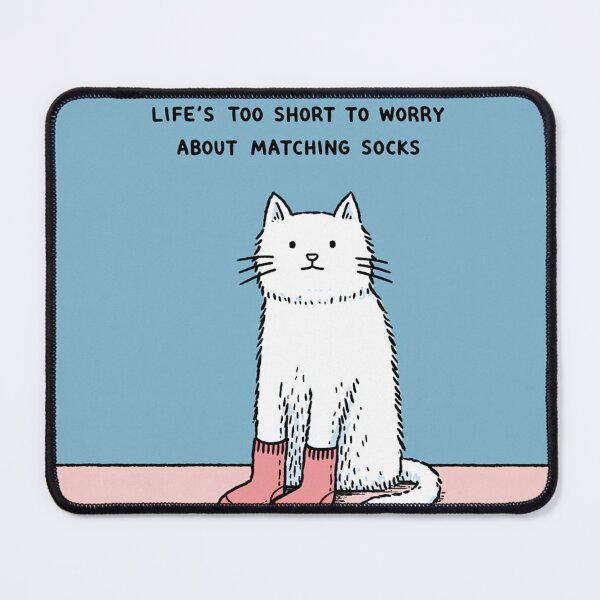 Item preview, Life's Too Short to Match Socks Funny Cat Meme Graphic Tee Design designed and sold by Meow-Attitude.