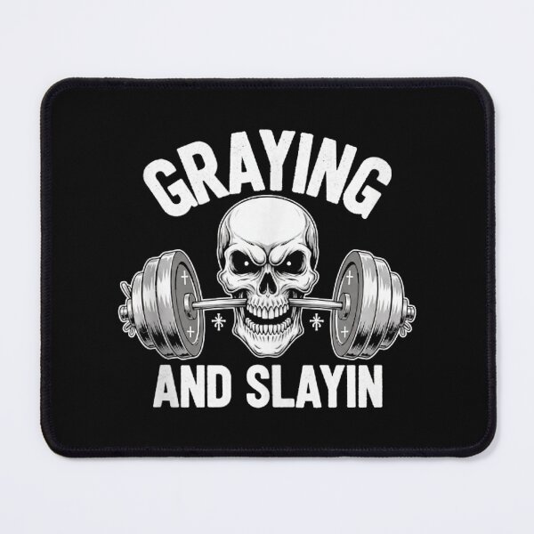 Item preview, Graying and Slaying Skull Gym Workout designed and sold by eliramaison.