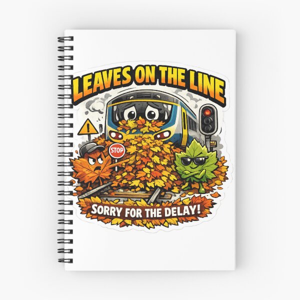 Item preview, Leaves on the Line Funny Train Design – British Railway Delay Humour designed and sold by GarnerSupplyCo.