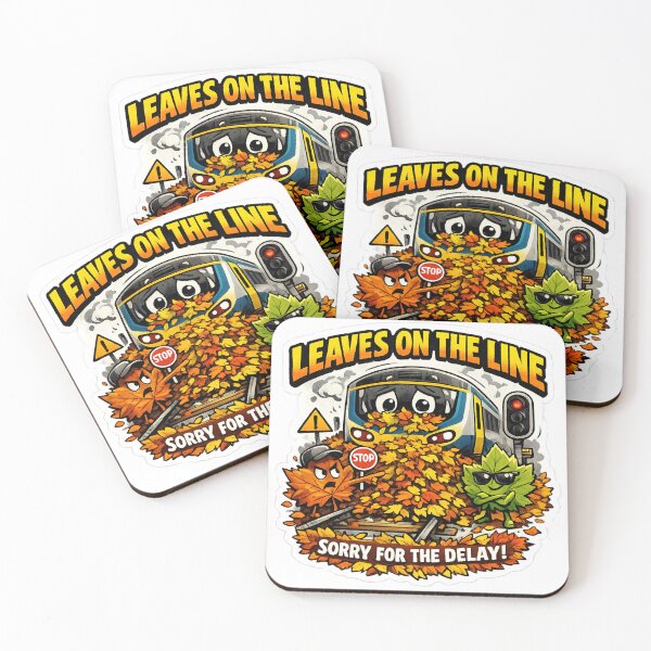 Item preview, Leaves on the Line Funny Train Design – British Railway Delay Humour designed and sold by GarnerSupplyCo.