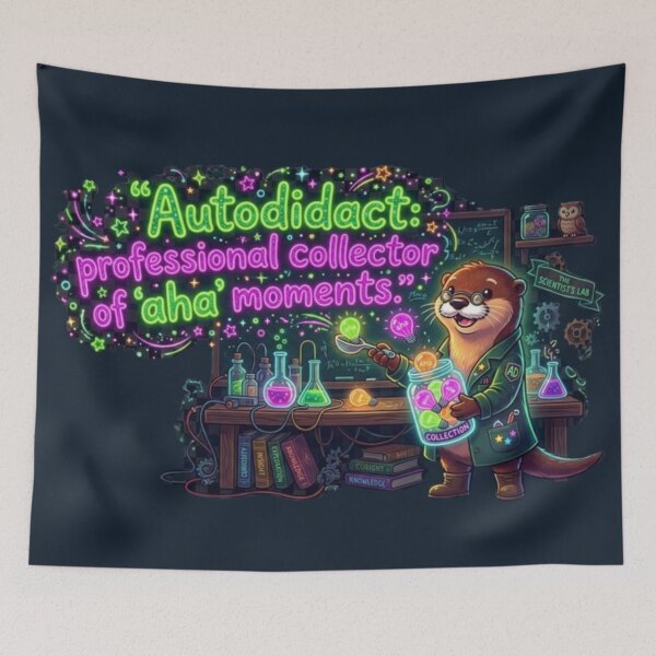 Item preview, Collector of Aha Moments - Autodidact Otter Scientist designed and sold by InnerwayStudio.