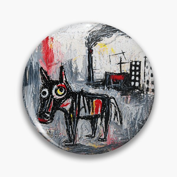Item preview, Black Dog Urban Expressionist Painting designed and sold by Modaozushi216.