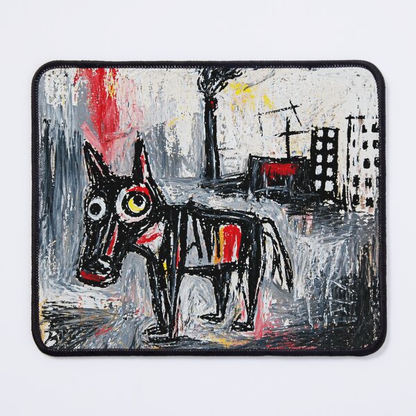 Item preview, Black Dog Urban Expressionist Painting designed and sold by Modaozushi216.