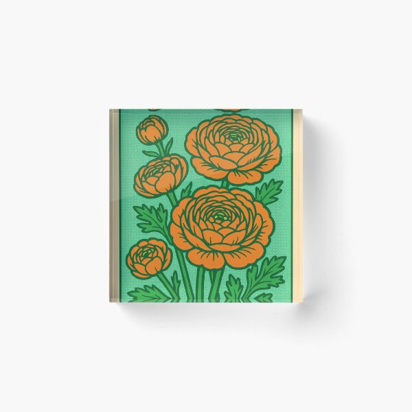 Item preview, Retro Pop Art Ranunculus | Vibrant Layered Floral Illustration | Bold Romantic Garden Bloom Aesthetic Design designed and sold by PaintedPixels01.