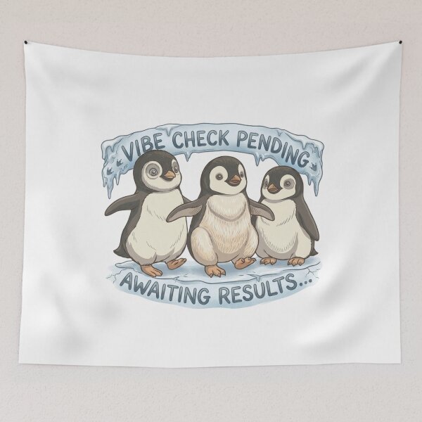 Item preview, Vibe Check Pending - Funny Baby Penguin Trio designed and sold by dcohea.