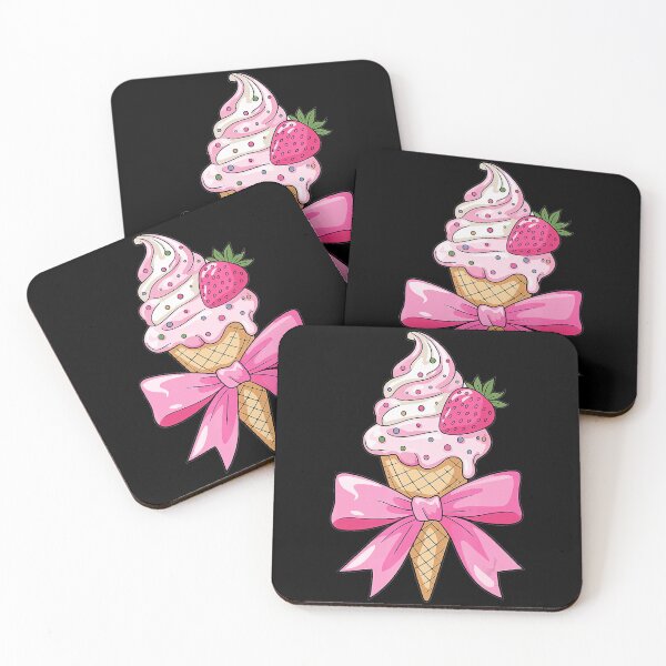Item preview, Pink Bow Ice Cream Strawberry Sweet  designed and sold by zamiokaline.