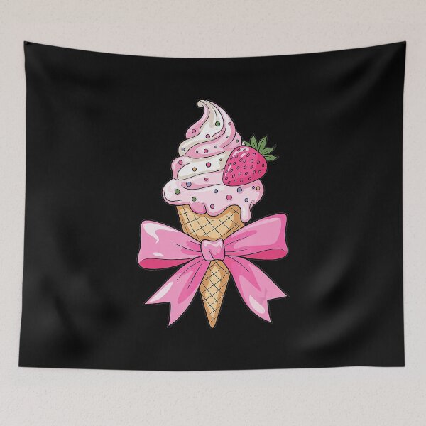 Item preview, Pink Bow Ice Cream Strawberry Sweet  designed and sold by zamiokaline.