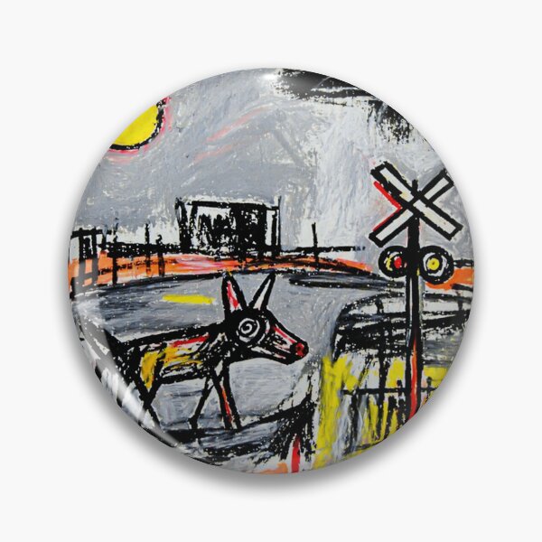 Item preview, Black Dog by the Railroad Crossing Abstract Painting Style designed and sold by Modaozushi216.