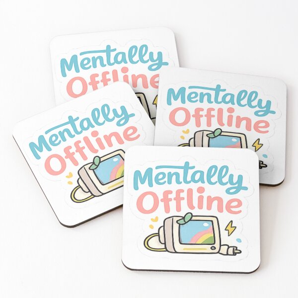 Item preview, Mentally Offline Sticker – Funny Introvert Mood Aesthetic Cute Sticker designed and sold by Trendy Prints Studio.