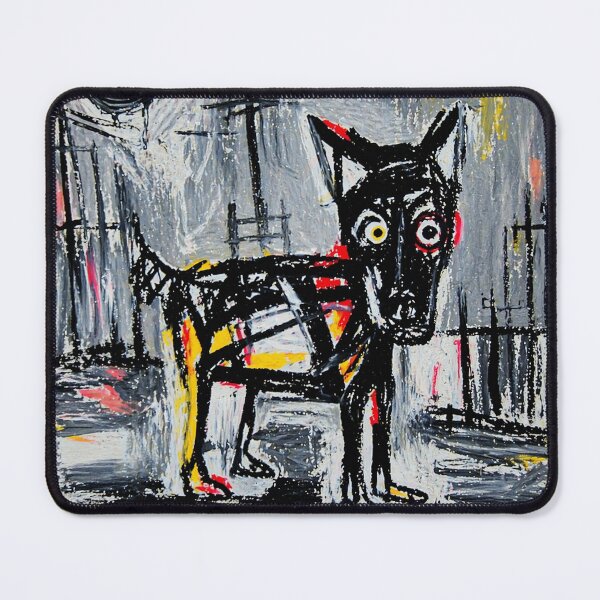 Item preview, Wide-Eyed Black Dog Urban Abstract Painting designed and sold by Modaozushi216.