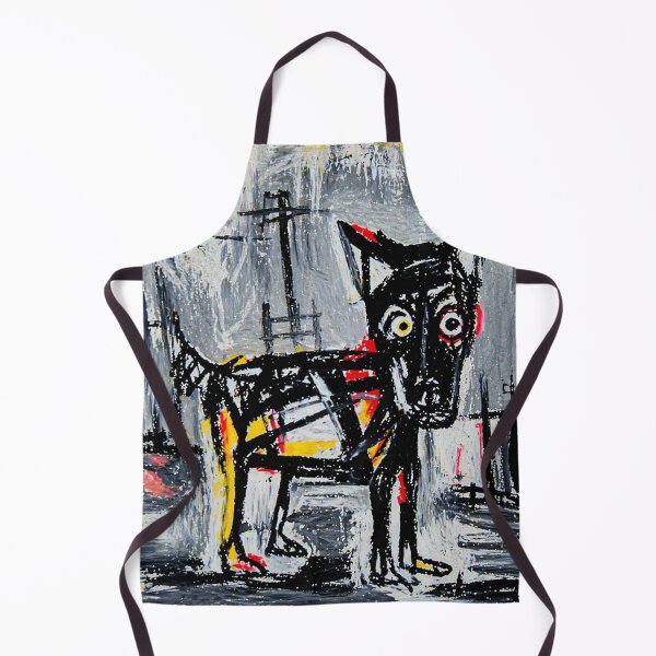 Item preview, Wide-Eyed Black Dog Urban Abstract Painting designed and sold by Modaozushi216.