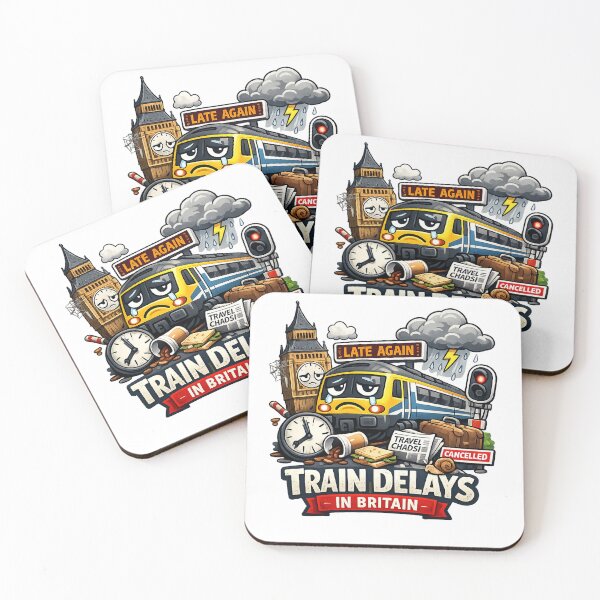 Item preview, Train Delays in Britain Funny Design – Late Again UK Railway Humour designed and sold by GarnerSupplyCo.